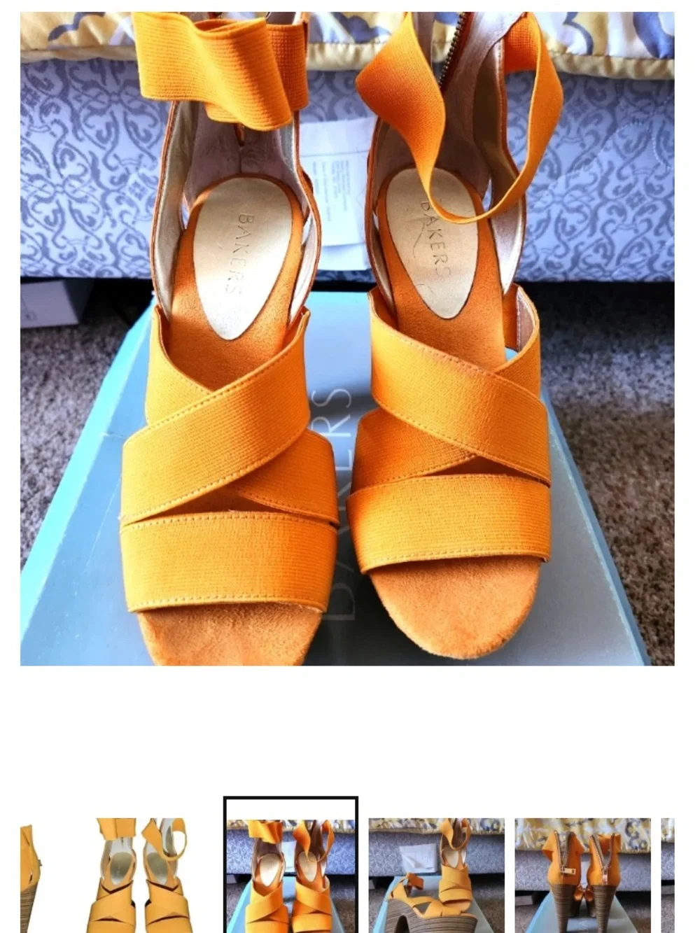 Bakers Yellow Crisscross Platform Sandals